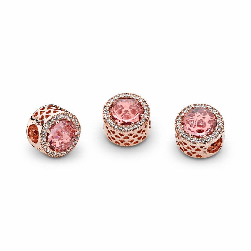 Pandora Rose™ Radiant Hearts Charm - Pandora Rose/Pink/Mixed Stones/Cubic Zirconia - Canada | IL4886